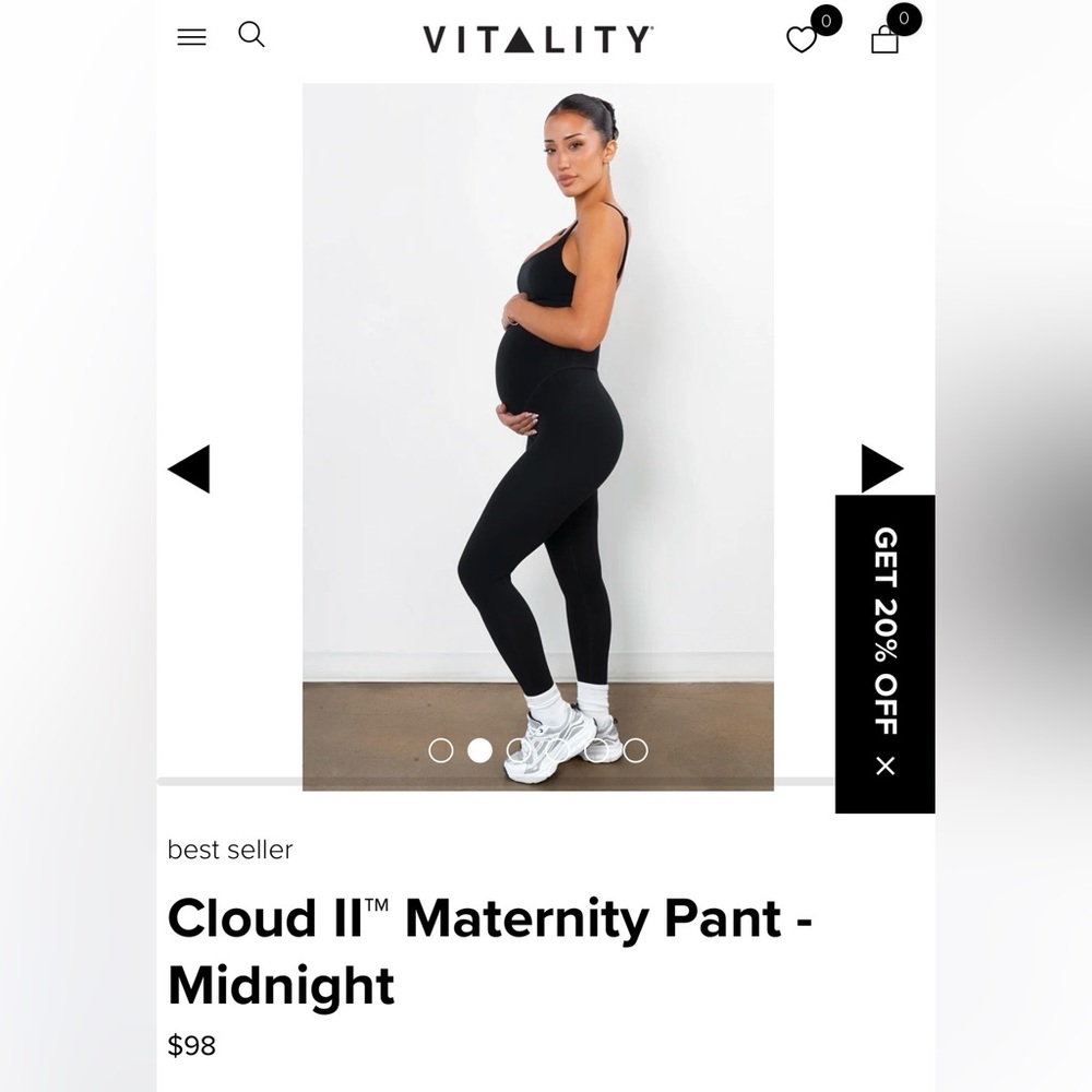 Vitality Cloud II Maternity Pant - Midnight Size Medium NWT